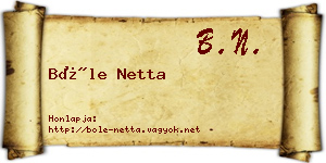 Bőle Netta névjegykártya